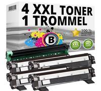 Inkadoo Lot de 4 toners + tambour compatibles avec Brother TN1050 DR1050 HL1112A HL1210W MFC-1810 1910