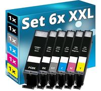 Inkadoo Lot de 6 cartouches d'encre XL compatibles avec Canon Pixma MG6350 MG7150 MG7550 IP8750 CLI-551GY