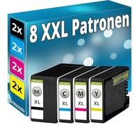 Inkadoo Lot de 8 cartouches d'encre compatibles avec Canon Maxify MB2050 MB2150 MB2155 MB2350 MB2750 MB2755