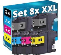 Inkadoo Lot de 8 cartouches XL compatibles avec Brother MFC-J680DW J5620DW J5625DW J5720DW DCP-J4120DW