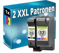 Inkadoo Lot de cartouches de rechange compatibles avec HP 15+17 DeskJet 825c 840c 845c C6615DE+C6625AE