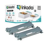 Inkadoo Lot économique de toner compatible avec Brother TN-2010 XXL comprenant 2 cartouches de toner TN2010 HL-2130 DCP-7055 W DCP-7055 DCP-7057 HL-2132