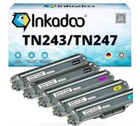 Inkadoo Multipack compatible avec Brother TN-243CMYK contient 5 toners | Compatible avec MFC L3750CDW DCP-L3550CDW Toner MFC-L3750CDW MFC-L3770CDW MFC-L3710CW MFC-L3730CDN HL-L3230CDW HL-L3210CW