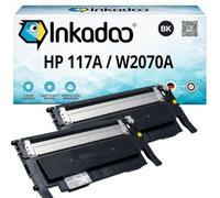 Inkadoo Multipack compatible avec HP W2070A / 117A XL contient 2 toners noirs