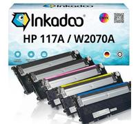 Inkadoo Multipack compatible avec HP W2070A / 117A XL contient 5 toners | Compatible avec Color Laser MFP 178 nw Color Laser MFP 179 fnw Color Laser MFP 179 fwg