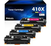inkalfa 410X CF410X CF410A 410A Toner Cartouches de pour HP Color Laserjet Pro MFP M477fdw M477fdn M377dw M452dn M477dw M452nw M452dw M477fnw (Noir Cyan Jaune Magenta, 4-Packs)