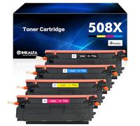 inkalfa 508X 508A Toner Compatible pour CF360X CF360A CF361X CF362X CF363X Color Laserjet Enterprise M553dn M553x M553n M553 M552dn M552 MFP M577 (Noir Cyan Jaune Magenta，Pack de 4)