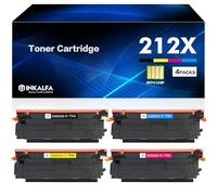 inkalfa avec Puce Cartouche de Toner pour HP 212X 212A W2120X W2121X W2122X W2123X Color Laserjet Enterprise M554dn M555dn M555x Flow MFP M578c M578z M578f M578dn Noir Cyan Magenta Jaune, Pack de 4