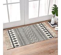 INKAROBOX Tapis en Coton tissé avec Pompons - pour Cuisine, Salon, Chambre à Coucher, buanderie, entrée Diaman 60 x 130 cm