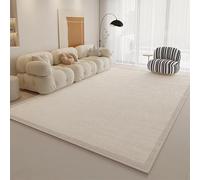 INKAROBOX Tapis Moderne Crème Beige Abstrait pour Salon Chambre Grand Tapis Antidérapant Doux Mince Simple pour Salon Salle à Manger Chambre (Crème Simple, 160x230cm)