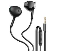 Inkax Écouteurs Filaires Jack 3,5 mm avec Bouton Commande Intégré Noir