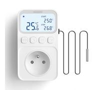 Inkbird C216T Prise Thermostat, Regulateur de Temperature Chauffage Refroidissement avec Minuterie et Ecran LCD pour Serre,Incubateur,Brassage,Reptiles(FR Prise)