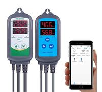 Inkbird Combinaison ITC-308-WIFI Prise Thermostat Chauffage Refroidissement Regulateur de Temperature et IHC-200-WIFI Contrôleur Humidité Hygrostat pour Terrarium,Fumage,Couveuse