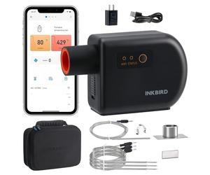 Inkbird Contrôleur de température Wi-Fi et Bluetooth pour barbecue, avec 4 sondes pour Green Egg, Kamado Joe, Primo, Grilles en céramique, avec 2 adaptateurs de taille, étui de transport