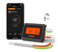 Inkbird IDT-22-B Thermomètre de cuisson Bluetooth 5.0, 100 m, contrôle par application, LCD HD, thermomètre à viande, thermomètre de four avec 2 sondes pour barbecue, rôtir, barbecue et cuisson
