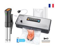 INKBIRD Machine Sous Vide Alimentaire rechargeable,Coupeur Intégré,80Kpa,2000mAh,Rouleaux et Sacs+Cuiseur Sous Vide Thermoplongeur