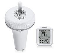 Inkbird Thermomètre Piscine Flottant sans Fil Radio, Thermomètre de Température d'eau Lcd avec Récepteur Numérique Exterieur Interieur pour Aquarium,Spa,Étang à Poissons
