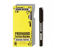 inkbox Freehand Tattoo Marker, Make Your Mark with Long Lasting Temporary Tattoo Marker Pen, Skin Safe for All Artists, For Now Ink - Fades Naturally, 1-Pack with Development Patches