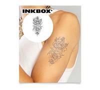 Inkbox Temporary Tattoos, Semi-Permanent Tattoo, One Premium Easy Long Lasting, Waterproof Temp Tattoo with For Now Ink - Lasts 1-2 Weeks, Lady of Camellias, 6 x 3 in