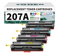 inkcloud 207A Toner avec puce compatible pour HP m283fdw M255dw 1BK 1C 1 m 1Y