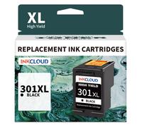 inkcloud 301XL Cartouches d'encre de remplacement pour HP 301 Envy 4500 1 Noir