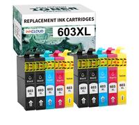 inkcloud 603/603XL Cartouches d'encre compatibles pour Epson XP-2100 4155 WF-2850D 4BK 2C 2 m 2Y