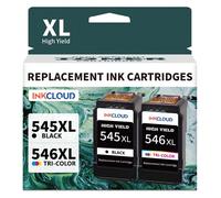 inkcloud PG-545XL/CL-546XL Remplacement pour Canon TS3450 TS3350 TR4550 1 Noir 1 Couleur