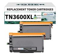 inkcloud TN-3600XL Toner avec puce pour Brother L5210DN L5710DW L5710DN L6710D 2 Noir