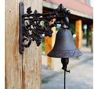 Cloche Porte D'entrée Cloche De Porte En Fonte À Suspendre Au Mur - Sonnette De Porte À Sonnerie Manuelle De Ferme, Cloches Suspendues Surdimensionnées Pour École/Restaurant/Cour