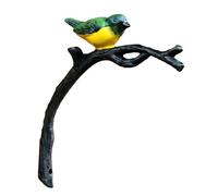 INKCOR Cloche Porte D'entrée Cloche De Service en Fonte Lourde, Panneau avec Oiseaux Colorés Peints À La Main, Sonnette Murale De Style Ferme pour Intérieur Extérieur/Cour