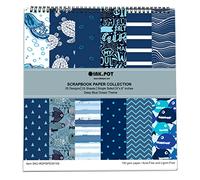 Inkdotpot 25 Des draps Thème Bleu Profond Pad De Papier Scrapbook 6X6, Papier De Scrapbook À Facettes- Papier Cartonné Coloré Scrapbooking Diy Fond Décoratif Fond De Carte De Création De Cartes