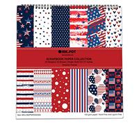 Inkdotpot 25 Des draps Thème De L'Amérique Pad De Papier Scrapbook 6X6, Papier De Scrapbook À Facettes- Papier Cartonné Coloré Scrapbooking Diy Fond Décoratif Fond De Carte De Création De Cartes