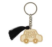 Inkdotpot Cadeau De Porte-Clés En Bois Pour Amis/Soeur Gravé Key Bague Drive Safe Little Bitch Porte-Clé Avec Cadeau De Collecte De Boucle De Clé