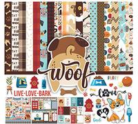 Inkdotpot Collection Inkdottotpot Collection Woof Double Et Factice Kit De Papier Cardstock 12 "X12" Fabriquer Des Cartes De Papier Avec Une Feuille D'Autocollant - 16 Pages - Multicolore