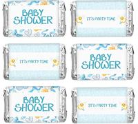 Inkdotpot Lot De 90, Emballages De Bonbons Pour Baby Shower, Mini Emballages De Miniatures De Barre De Chocolat Autocollants D'Étiquette De Barre De Chocolat Pour Décor De Douche De Bébé Garçon