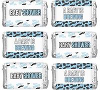 Inkdotpot Lot De 90, Emballages De Bonbons Pour Baby Shower, Mini Emballages De Miniatures De Barre De Chocolat Autocollants D'Étiquette De Barre De Chocolat Pour Décor De Douche De Bébé Garçon