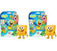 INKEE Bob l'Éponge GOLD EDITION - Boule de bain avec surprise à l'intérieur, Figurine bob l'éponge à collectionner et Tatouage enfant - Parfum Pastèque, 100g (Lot de 2)