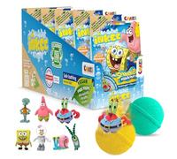 INKEE Bob l'Éponge - Pack de 5 boules de bain avec surprise à l'intérieur, 5x Figurines Bob l'éponge à collectionner - Boules de bain enfant 5x 80g, parfum bonbon burger, huile de Jojoba