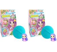 INKEE Boule de bain Princesse - Bombe de Bain Enfant avec Surprise, Figurine Princesse à l'intérieur, Parfum Barbe à Papa & Huile d’Amande Douce, 100g - Testée Dermatologiquement (Lot de 2)
