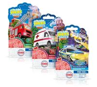 INKEE Bubble Bath Rescue Crew Pack de 3 - Bain moussant pour enfants design Pompier, Liquide pour mousse de bain ROUGE avec Parfum Pastèque, 3x 40g