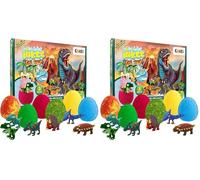 INKEE Coffret de Bain DINO | Set de Bain avec 6 bombes de bain surprise - Boules de bain avec figurine Dinosaure à l'intérieur (Lot de 2)