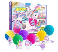 INKEE Coffret de Bain LICORNE | Set de Bain avec 6x Bombes de bain Enfant - 6x Boules de bain Surprise avec figurine Licorne à l'intérieur en 6 couleurs
