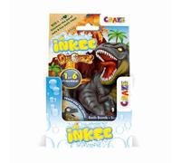 INKEE DINOREX, Bombe de bain Surprise DINO Boule de bain enfant avec Jouet Dinosaure à l'intérieur, parfum ice tea pêche, testé dermatologiquement