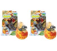 INKEE DINOREX, Bombe de bain Surprise DINO Boule de bain enfant avec Jouet Dinosaure à l'intérieur, parfum ice tea pêche, testé dermatologiquement (Lot de 2)