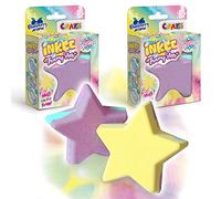 CRAZE INKEE FOAMY STAR | Pack de 2 Bombes de bain Enfant , Boule de Bain 70g en forme d' Étoile , Senteur Myrtille , mousse mutlicolore