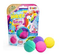 INKEE GALUPY UNICORN Pack de 4 Bombes de bain enfant en 4 couleurs, Boules de bain parfum Chewing-gum à l'huile de Jojoba, testé dermatologiquement, 4x50g
