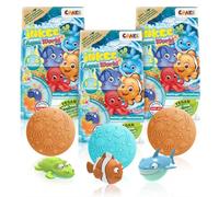 INKEE Pack de 3 Bombes de bain surprise Aqua World - 3x Boules de bain enfant avec surprise à l'intérieur, bombes de bain colorées avec jouet de bain, bain moussant enfant
