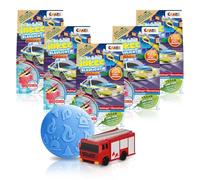 INKEE Pack de 5 Bombes de bain surprise Rescue Crew - 5x Boules de bain enfant avec surprise à l'intérieur, mini véhicule de secours à collectionner, bain moussant enfant