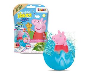 INKEE PEPPA PIG - Bombe de bain enfant Boule de bain Surprise avec figurine Peppa Pig à l'intérieur, Parfum Sorbet Fraise, testé dermatologiquement