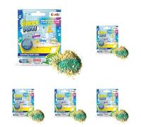 INKEE POPZ | Sel de bain enfant coloré en rose, bleu & vert - Sels de bain crépitants à l'huile d'amande douce & arôme pop-corn, Sachet de 15g (Lot de 5)